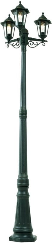 Qazqa - Klassische Aussenlaterne Dunkelgrün 217cm 3-flammig IP44 - New Haven