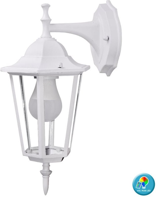 Wand Leuchte Garten Beleuchtung Dimmer Glas Lampe fernbedienung im Set inkl. rgb led Leuchtmittel
