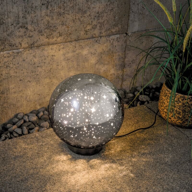 Esotec - Zauberhafte Solarkugel Magic Stars ⌀ 20 cm in silber wetterfest 103010