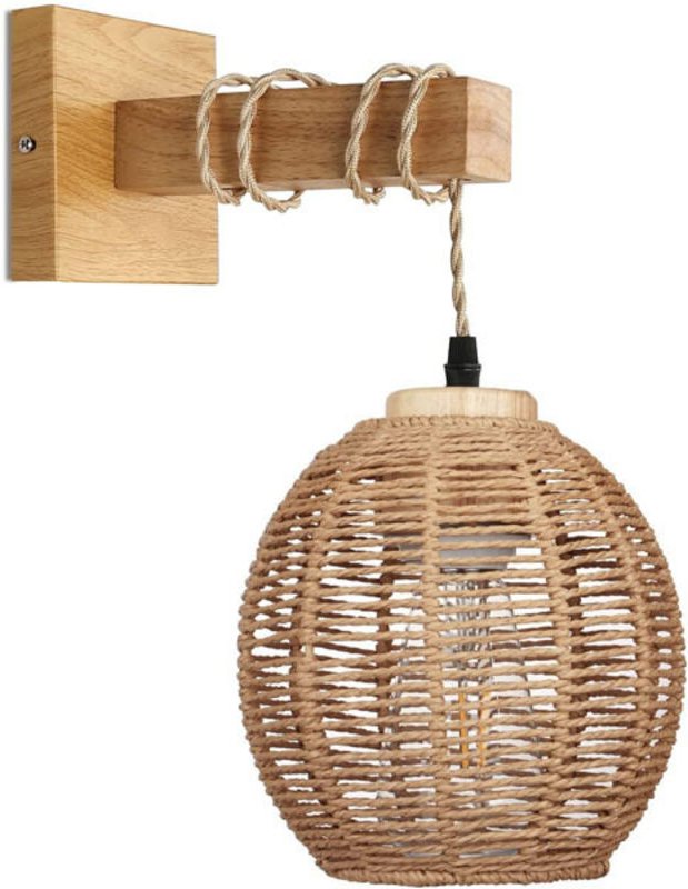 Vintage Laterne Innenwandlampe, Hanfseil Metall Wandleuchte E26/E27 für Schlafzimmer Wohnzimmer Nachttisch Innenbeleucht...