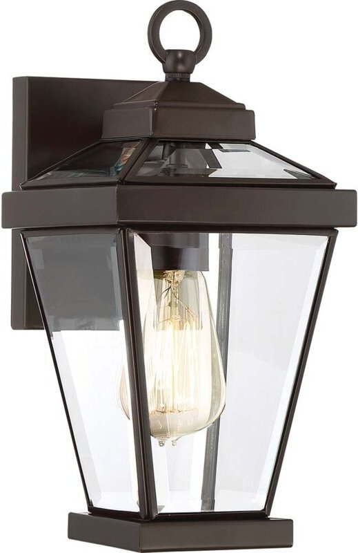 Elstead - Außenleuchte Wandlampe Laterne Messing Glas h 31,8 cm Stahl Glas Bronze IP44