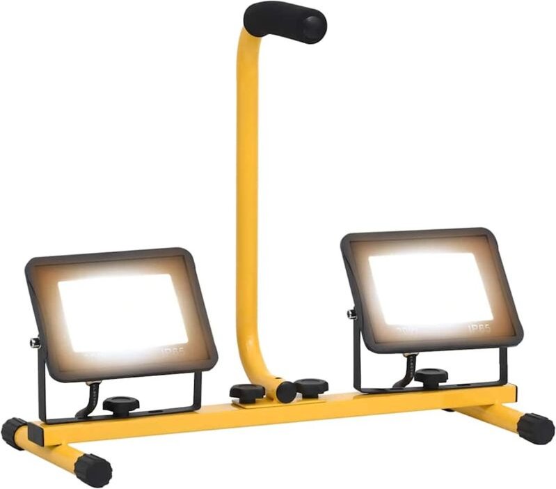 LED-Fluter mit Handgriff 2x30 w Warmweiß Vidaxl