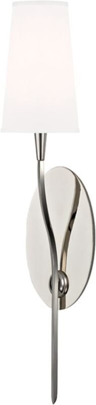 Hudson Valley Rutland 1 helle Wandleuchte aus poliertem Nickel mit weißem Schirm