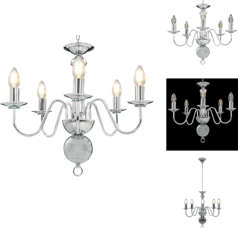 Vidaxl - Kronleuchter - Living Kronleuchter Silbern 5×E14-Glühbirnen - Silber