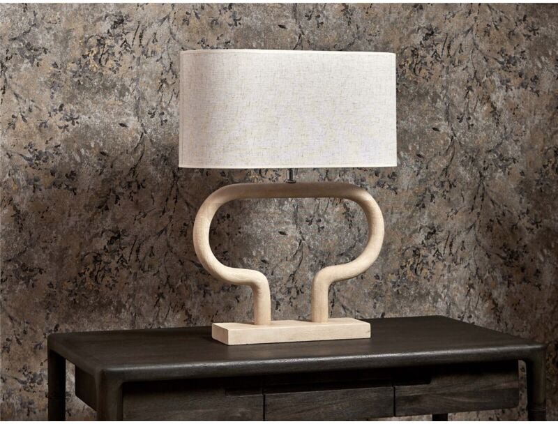 Demeter Tischlampe aus Naturholz. 40 cm. 55 x 25 x 40 cm