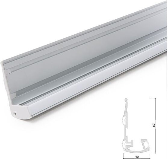 Greenice - Profil Beleuchtung Treppe - Anti-Rutsch-Beläge - Diffusor Milchig x 1M