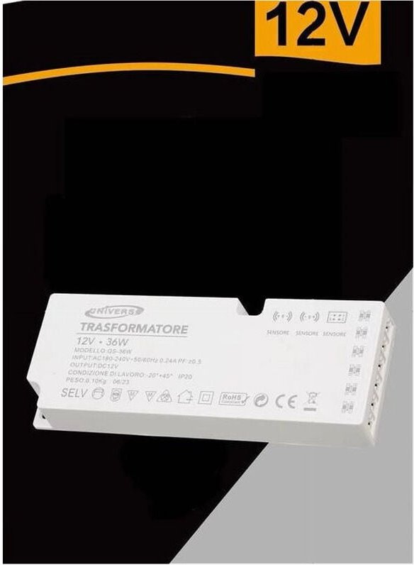 Trade Shop Traesio - Trade Shop - fooder slim processer von 230V bis 12V 36W strip led sensors QS-36W -