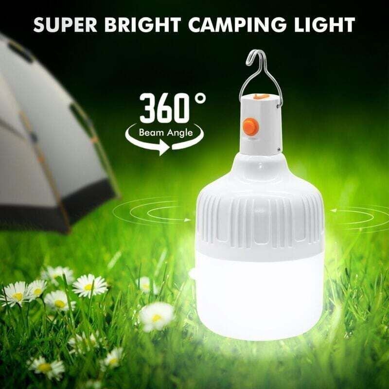 2-teiliges LED-Campinglaternen-Set, leistungsstarke 500 Lumen USB-wiederaufladbare Campinglampe, Outdoor-Leuchte, 3 Hell...