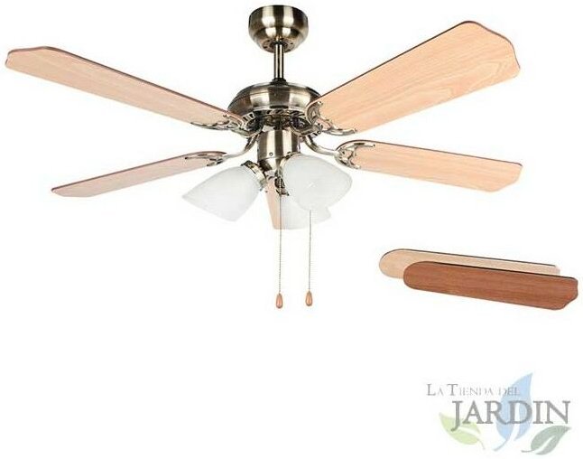 Suinga - Deckenventilator Orbegozo mit Licht, 5 Wendeflügel, Durchmesser 105 cm, 3 Geschwindigkeiten.