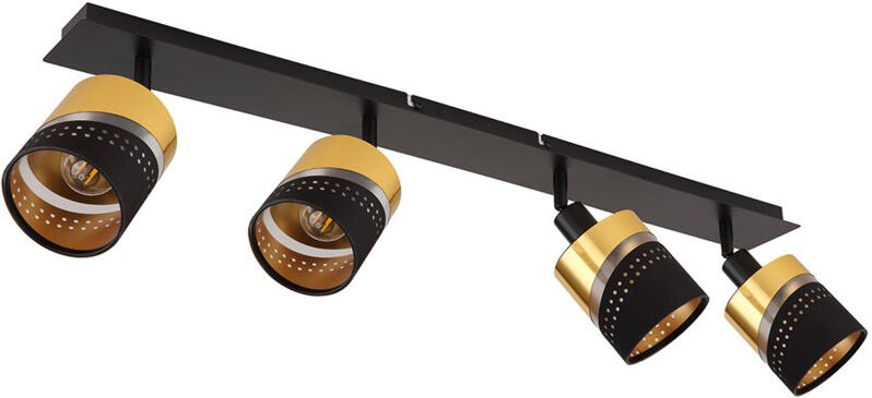 Thumbnail - Deckenleuchte Deckenstrahler Wohnzimmerleuchte Schwarz Gold Spots verstellbar