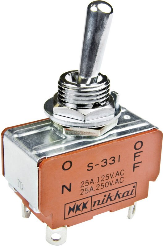 Nkk Switches - S332 S332 Kippschalter 125 v/ac 25 a 2 x Ein/Ein rastend 1 St.