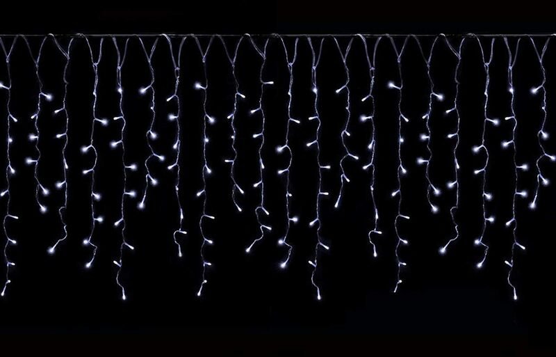 LED Lichterkette Outdoor Eisregen Lichtervorhang Weihnachten, 8 Modi und Memory-Funktion, Wasserdicht, 200er LED / Kaltw...