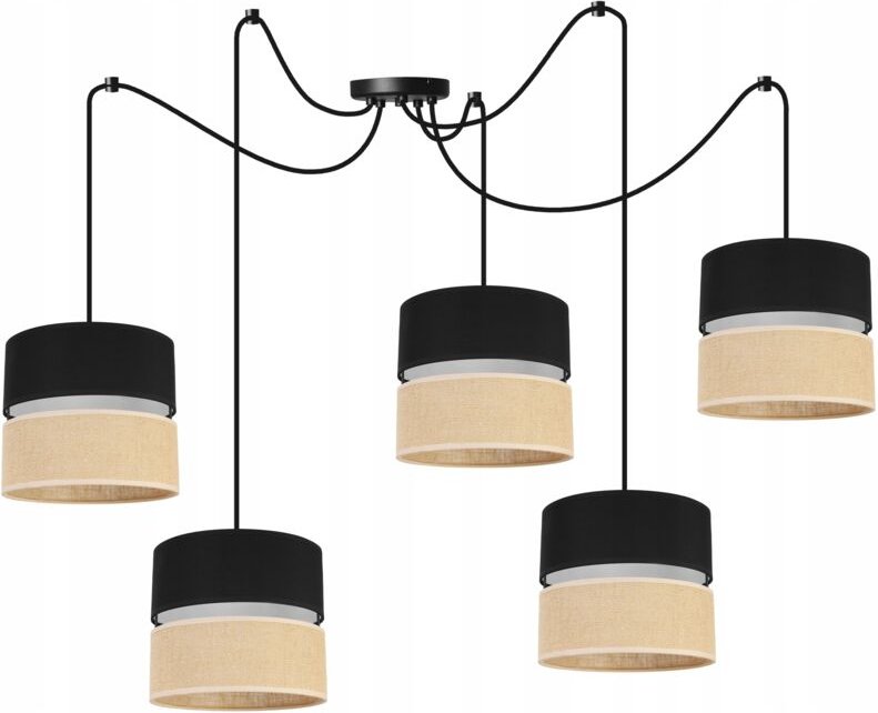 Spider Deckenhängelampe, Lampenschirm 20 Cm Schwarz