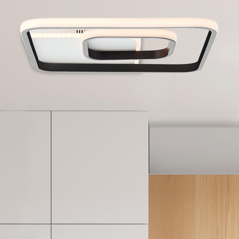 Brilliant - Lampe, Merapi led Deckenleuchte 40x40cm weiß/schwarz, 1x led integriert, 34W led integriert, (3600lm, 3000K)...