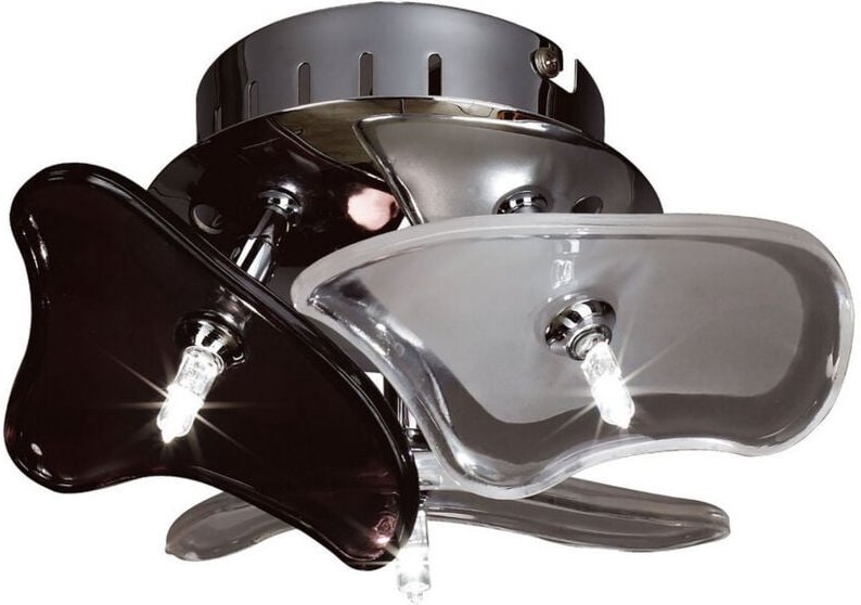 Inspired Mantra Otto Decke/Wand, 3-flammig, G4, rund, poliertes Chrom/Milchglas/Schwarzglas, NICHT LED/CFL-kompatibel