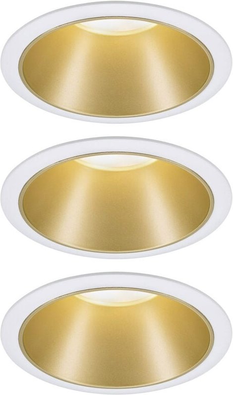 Paulmann 93406 Cole Coin Einbauleuchte 3er Set LED 6.50 W Weiß, Gold