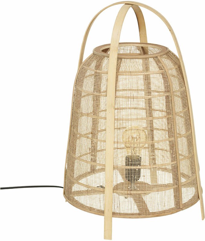 Nachttischlampe carmen, Laterne-Form, Bambus, h. 49 cm