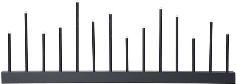 Star Trading - Lichterbogen Buzz, Dunkelgrau, Modern, Metall, 14-flammig, Holz, 77cm