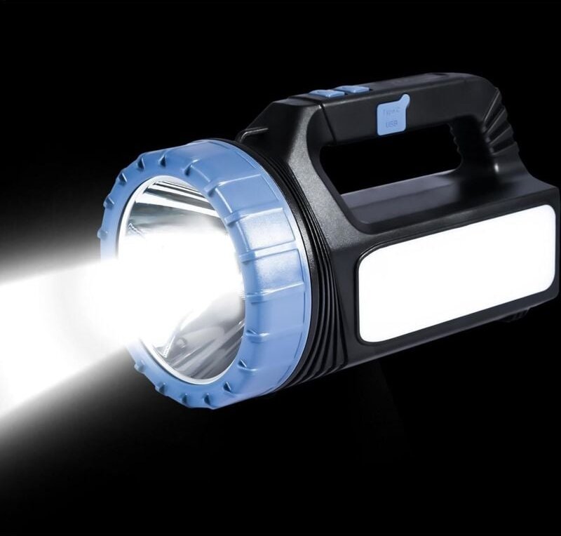 Solar-Taschenlampe – solarbetriebene Taschenlampe Tragbare LED-Taschenlampe mit 2400 mAh Lithium-Akku, starker Solarstra...