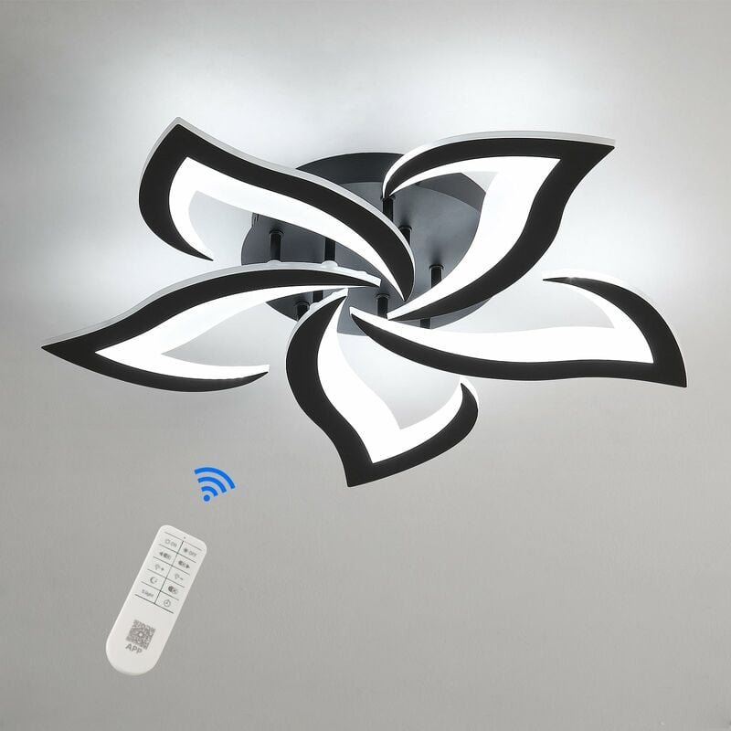 Dimmbare LED-Deckenleuchte, 40W 3500LM Moderne Deckenlampe mit Fernbedienung, Kreatives Blumendesign, Acryl-Deckenleucht...