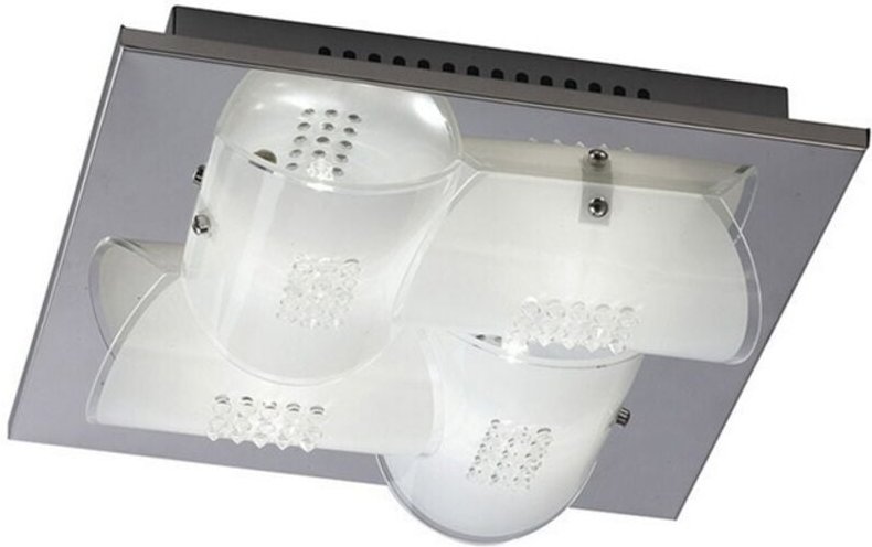 Inspired Diyas - Starlis - Decke 4 Licht poliertes Chrom, Glas, Kristall