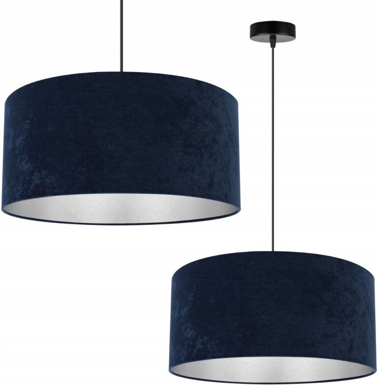 Hängelampe, Deckenleuchter, Chrom, Samtlampenschirm