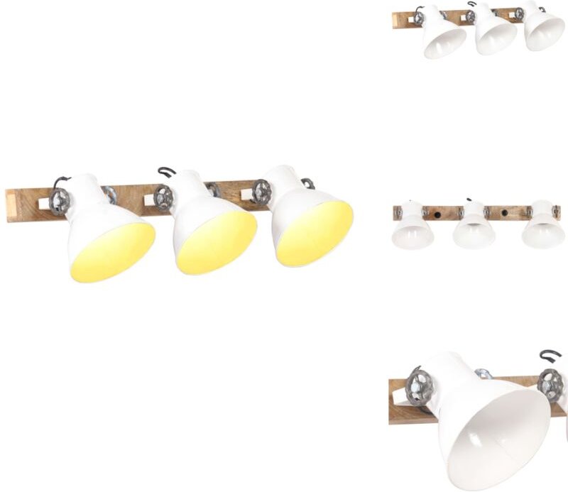 Wandlampe Industriestil Weiß 65x25 cm E27 - Industrielampen - Wandleuchte - Wohnraumbeleuchtung - Esszimmerlampe - Schla...