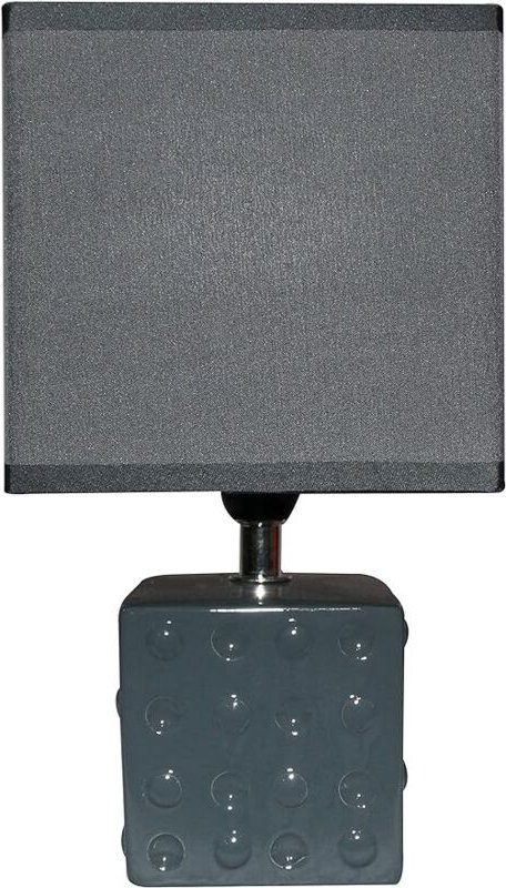 King Home TISCHLAMPE ROT Keramik quadratische Basis 14x11x26h cm