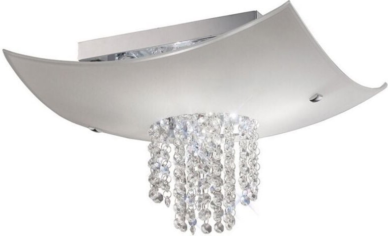 Inspired Diyas - Nyla - Unterputzdecke 5 Licht poliertes Chrom, Glas, Kristall
