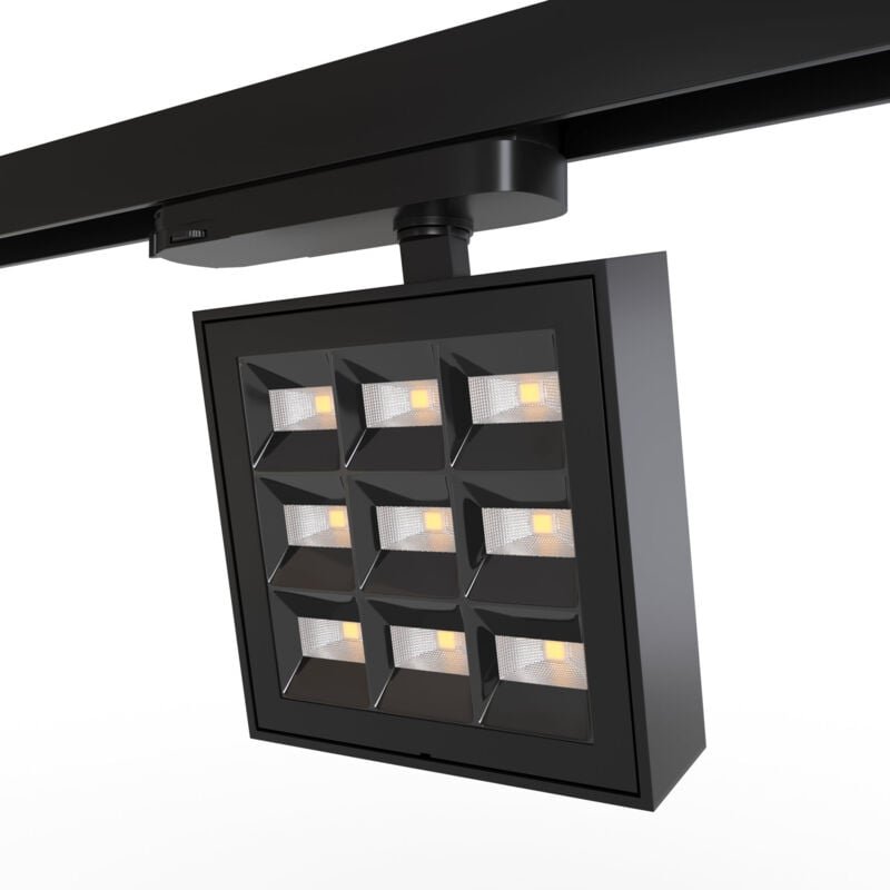 Thumbnail - Quadratischer led 3-Phasen-Schienenstrahler – Einstellbare