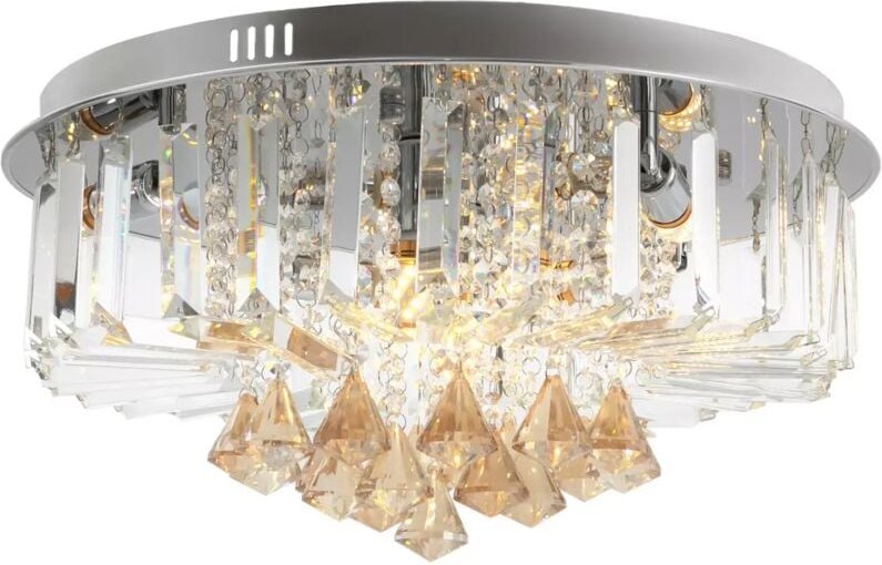 Luxus Kristallglas Runde led Deckenleuchte Kristall Kronleuchter Beleuchtung GlüHlampe Unterputz Chandelier Deckenleucht...