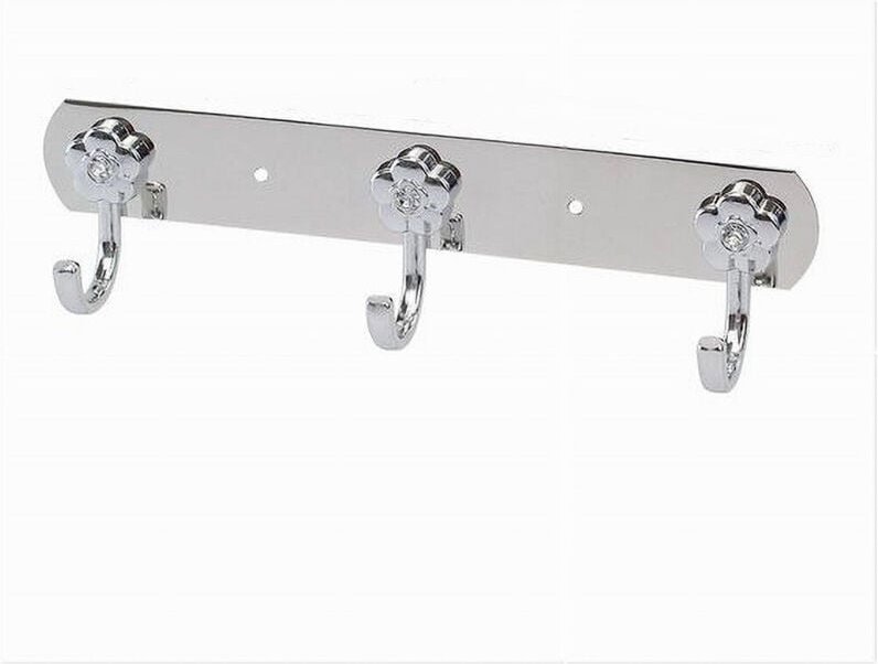 Trade Shop Traesio - Trade Shop - Kleiderbügel mit 3 Haken, Blumen, Wandbefestigung, Mehrzweck-Stahlschrauben, 25 x 7,5 ...