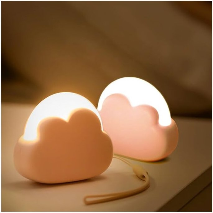 Thumbnail - Nachtlicht Kinder Aufladbar 2 Stück Stilllicht Wolke Dimmbares Klein Nachttischlampe Babyzimmer Mädchen Geschenk Freundi...