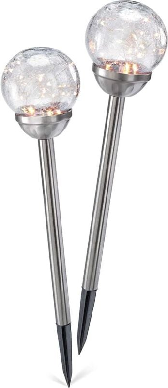 2er Set Goldene Kugeln Solarleuchten für außen LED-Leuchtenset Solar Garten Kugel Laterne Solar Gartenleuchten Solar Gar...