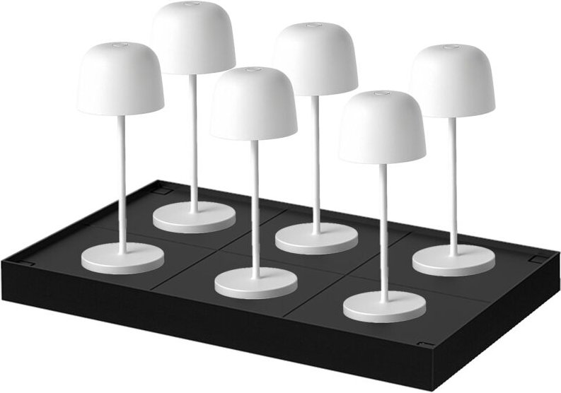 Mini Tischlampen 6er Set Mit Ladestation SOPHIA h20cm