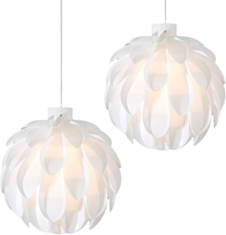 Modern Pendelleuchte Kreative Hängelampe Weiß Deckenleuchte für Esstisch Wohnzimmer Schlafzimmer Küche Ø30CM 2 Stücke