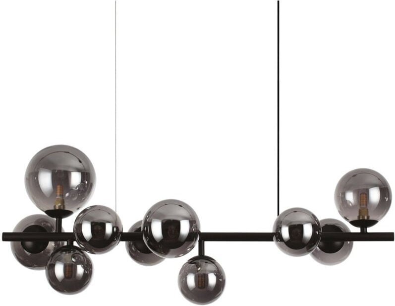 Thumbnail - Perlage 10 Light Linear Globe Pendel-Deckenleuchte Schwarz - Ideal Lux
