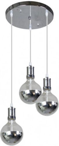 Fabrilamp Lampe Gala 3xe27 Chrom/Chrom Birnen enthalten 24w 2700k 2100lm Regx36x36 Cm