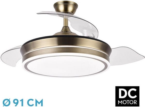 Ventilator dc bayomo Leder 72w 6120lm 91d 3asp.ausklappbar 3000-4000-6000k Fernbedienung, Timer, Speicher