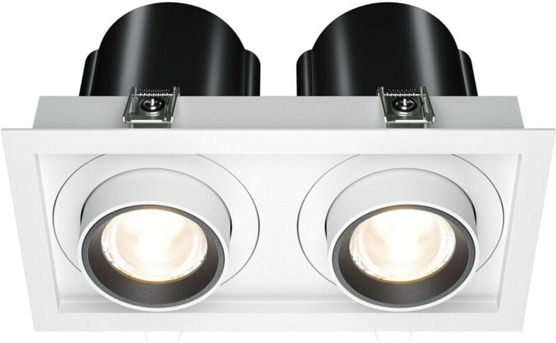 Maytoni Hidden Doppel-Einbau-Downlight, Weiß, 3000 K, 1450 lm