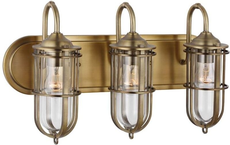 Urban Restoration Feiss 3 Light Wandleuchte Dark Antik Messing IP44