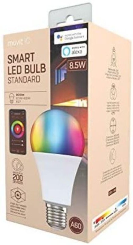 Muvit io smart bulb a60 e27/8.5w/800lm rgb+whited60 h110
