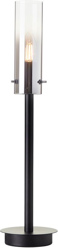 Lampe Glasini Tischleuchte 44cm schwarz matt/rauchglas Aluminium schwarz 1x C35, E14, 25 w - Brilliant
