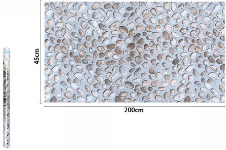 Trade Shop Traesio - Trade Shop - rotolo pellicola adesiva für parete mit sassolini 45CMX2MT -