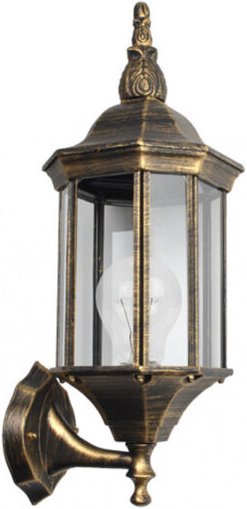 Fabrilamp - Wandleuchte außen aluminium pollux 1xe27 schwarz/gold 50x18x20 cm ip44