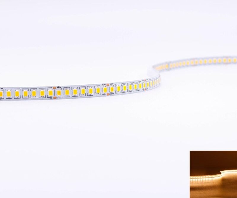 Strip 24V LED Streifen 5M 15W/m 210LED/m 8mm - Lichtfarbe: Super Warmweiß 2700K - Schutzart: IP20