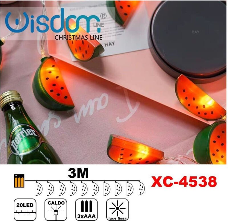 Trade Shop Traesio - Trade Shop - catena luminosa fette anguria 20LED battery light hot decorations XC-4538 -