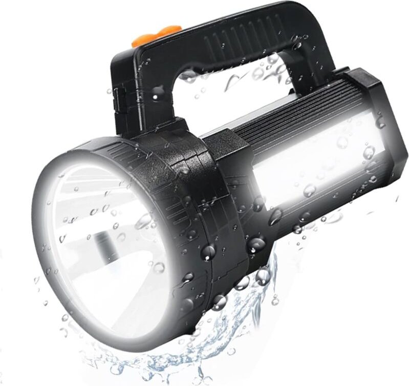 Ultrastarke LED-Taschenlampe, 9600 mAh/11000 Lumen, wiederaufladbare Taschenlampe, IPX4 wasserdicht, 6 Modi, USB-Taschen...