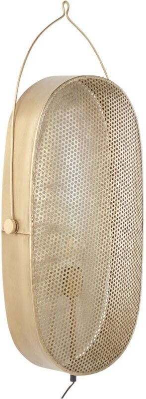 Wandleuchte Messing Metall 1-Flammig Oval Gitter-Design Langes Kabel mit Schalter Modern Wohnzimmer Schlafzimmer Flur Di...