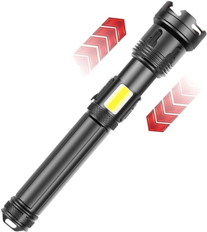 Vtizikl Lampe torche LED super puissante, torche tactique militaire LED 3000 lumens pour le camping, la randonnée